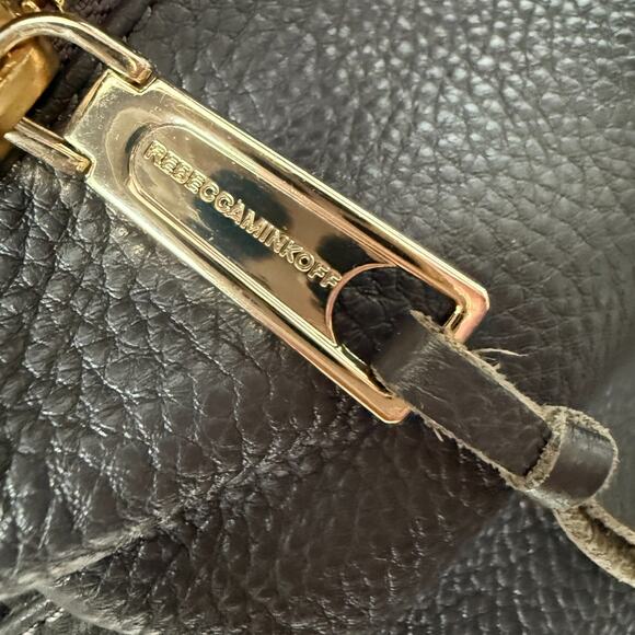 Rebecca Minkoff Julian Backpack Bag Dark Gray Pebbled Leather Gold Hardware - Picture 7 of 13